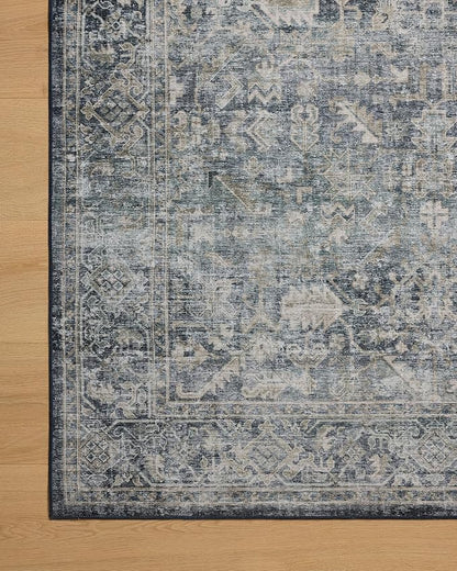 Loloi Amber Lewis Josie Collection JOS-01 Ocean/Natural 9'-0" x 12'-0", .13" Pile Height, Low Profile, Machine Washable, Area Rug