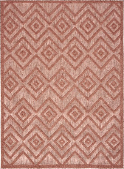 Nourison Home Versatile Coral Orange 5' x 7' Area Rug - Easy Clean, Non Shedding, Bed Room, Living Room, Dining Room, Kitchen (5' x 7')