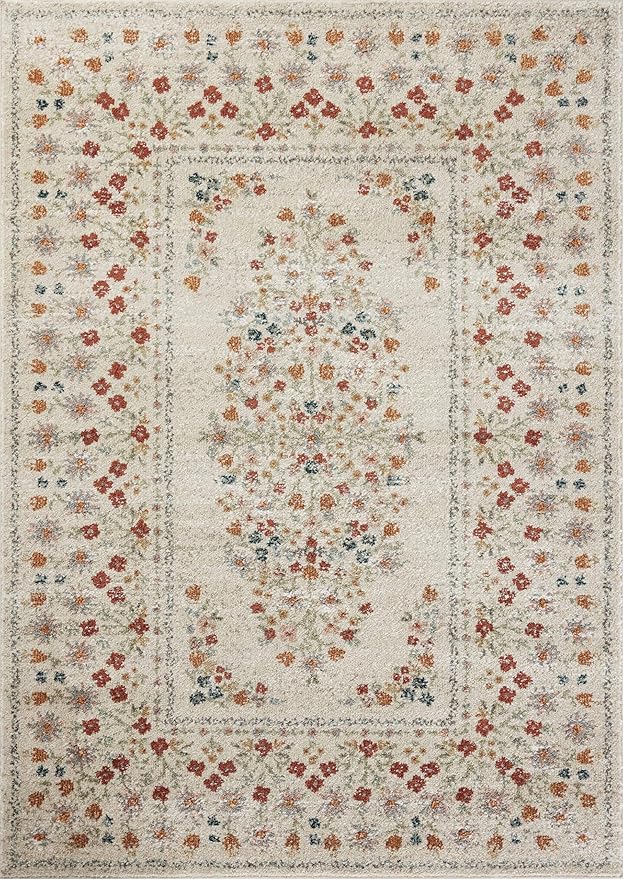 Loloi Rifle Paper Co. Laurel Collection LAU-02 Linen 3'-11" x 5'-7" Accent Rug