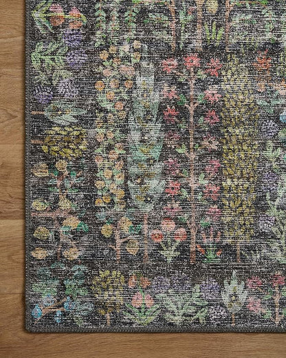 Loloi Rifle Paper Co. Maison Collection MAO-07 Charcoal 5'-0" x 7'-6", .19" Pile Height, Area Rug