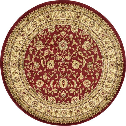 Unique Loom Voyage Collection Traditional Oriental Classic Intricate Design Area Rug (6' 0 x 6' 0 Round, Red/Gold)