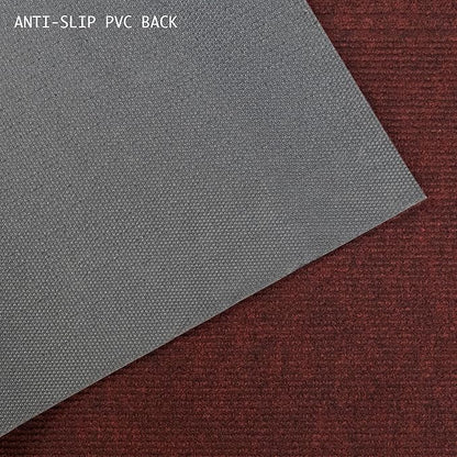 English Home Custom Size Anti Slip Burgundy Design Light Weight Durable TPR Backing Thin Pile Runner Rug (26" x 50')
