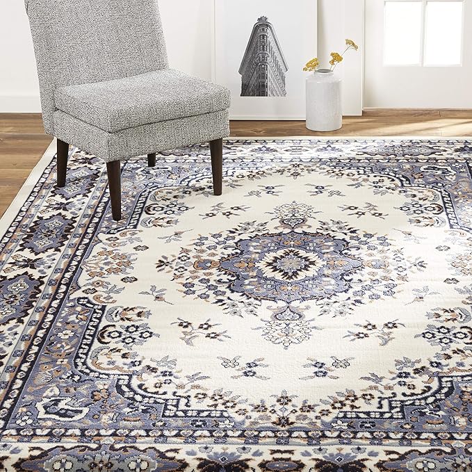Home Dynamix Premium Sakarya Traditional Medallion Border Area Rug, Porcelain, 7'8"x10'7" Rectangle