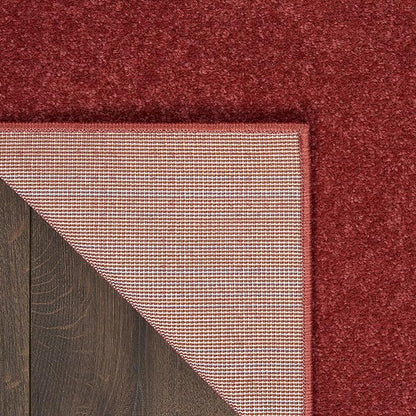 Nourison Home Nourison Essentials Brick Red 5' x Square Area Rug - Easy Clean, Non Shedding, Bed Room, Living Room, Dining Room, Kitchen (5' x Square)