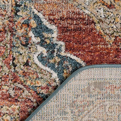 Unique Loom Isabella Collection Area Rug - Rossellini (7' 10" Octagon, Rust Red/ Beige)