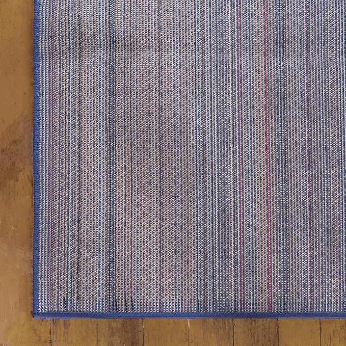 Unique Loom Solo Collection Area Rug - Calabasas (4' 1" Square, Navy Blue)
