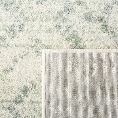 SAFAVIEH Adirondack Collection Area Rug - 6' x 9', Ivory & Green, Modern Diamond Distressed Design, Non-Shedding & Easy Care, Ideal for High Traffic Areas in Living Room, Bedroom (ADR131X)