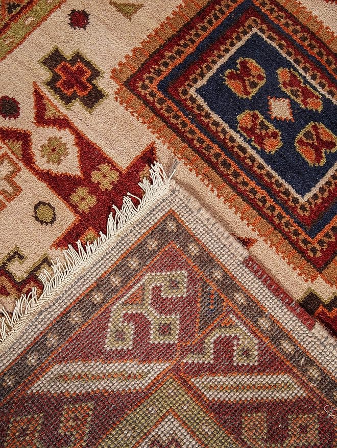 Hand Knotted Wool & Silk ECO-Friendly Oriental Area Rugs - 9'x12', Rectangle Shape, Cream Burgundy Color, Classic Oriental Traditional, Medium Pile Handmade Area Rugs (AF0102)