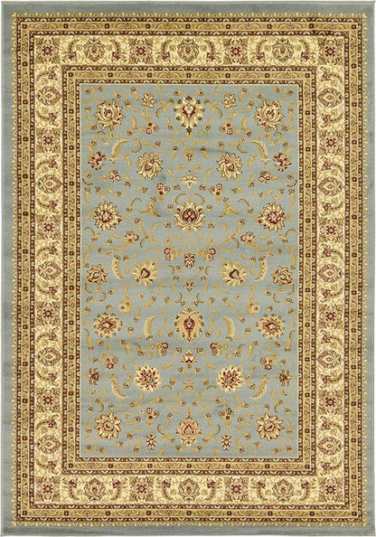 Unique Loom Voyage Collection Traditional Oriental Classic Intricate Design Area Rug (7' 0 x 10' 0 Rectangular, Light Blue/Gold)