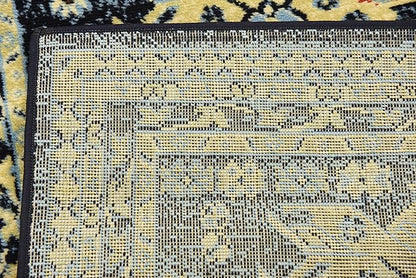 Unique Loom Taftan Collection Border Geometric Tribal Inspired Design Area Rug (2' 7 x 10' 0 Runner, Navy Blue/ Gold)