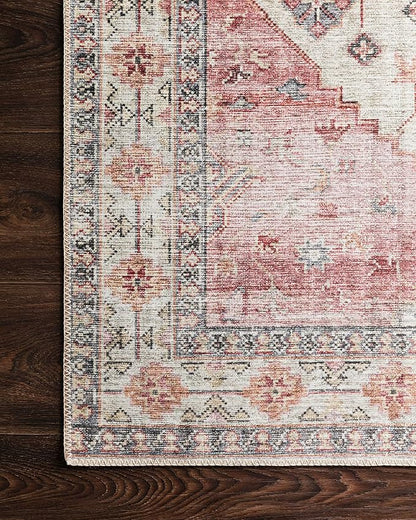 Loloi Skye Collection SKY-02 Ivory/Berry 9'-0" x 12'-0" Area Rug