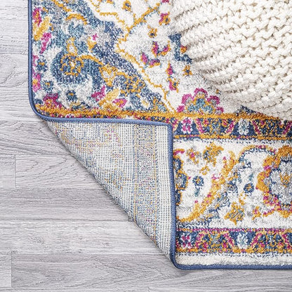 JONATHAN Y Boho Vintage Fuchsia/White Indoor Area Rug, 3x5, Bohemian Flair Medallion, Floral Easy-Cleaning High Traffic for Living Room, Bedroom, Kitchen, Pet-Friendly, Non-Shedding (BMF106C-3)