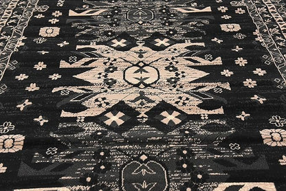 Unique Loom Taftan Collection Border Geometric Tribal Inspired Design Area Rug (6' 0 x 9' 0 Rectangular, Black/ Gray)