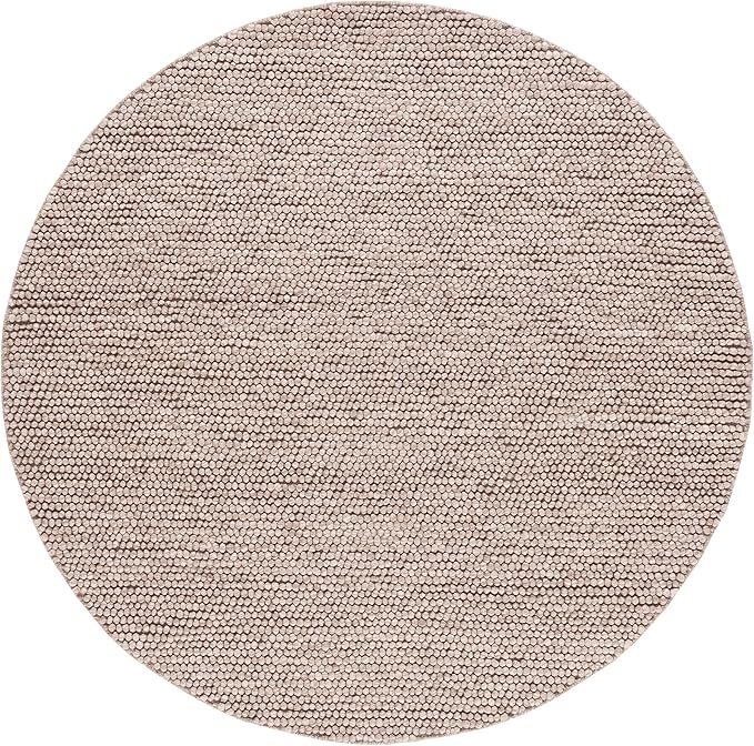 SAFAVIEH Natura Collection Area Rug - 10' Round, Brown, Handmade Wool Blend, Textured Design, Ideal for Living Room, Bedroom, Dining Space (NAT620T)