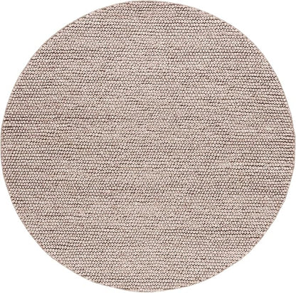 SAFAVIEH Natura Collection Area Rug - 4' Round, Brown, Handmade Wool Blend, Textured Design, Ideal for Living Room, Bedroom, Dining Space (NAT620T)