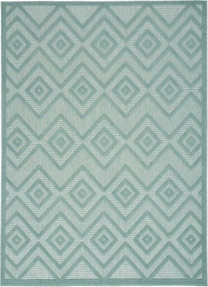 Nourison Home Versatile Aqua Teal 5' x 7' Area Rug - Easy Clean, Non Shedding, Bed Room, Living Room, Dining Room, Kitchen (5' x 7')