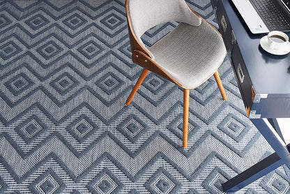 Nourison Home Versatile Navy Blue 5' x 7' Area Rug - Easy Clean, Non Shedding, Bed Room, Living Room, Dining Room, Kitchen (5' x 7')