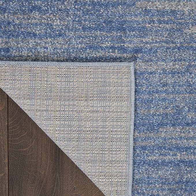 Nourison Home Nourison Essentials Blue Grey 2'2" x 18' Area Rug - Easy Clean, Non Shedding, Bed Room, Living Room, Dining Room, Kitchen (18' Runner)