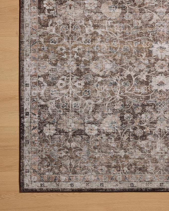 Loloi Amber Lewis Josie Collection JOS-02 Earth/Natural 2'-3" x 3'-9", .13" Pile Height, Low Profile, Machine Washable, Accent Rug