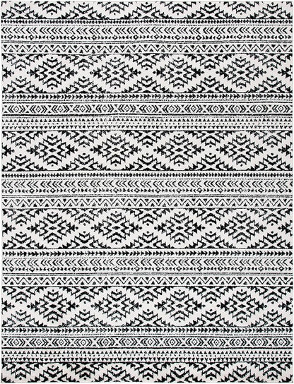 SAFAVIEH Area Rug 12x15 - Tulum Collection - Large - Ivory & Black, Moroccan Boho Tribal Design, Non-Shedding & Easy to Clean, Ideal for Living Room, Bedroom, Dining Space (TUL272B)