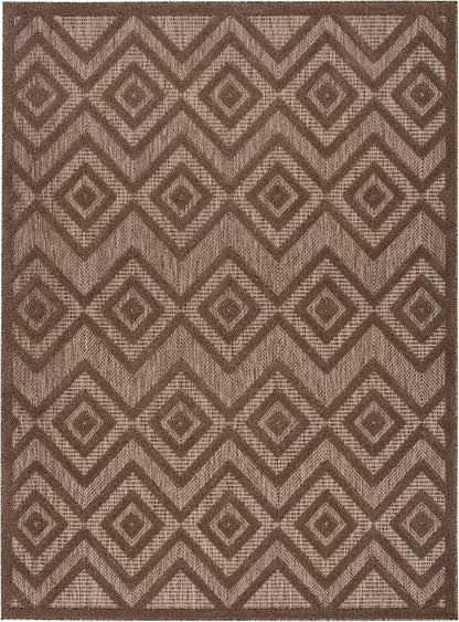 Nourison Home Versatile Brown 4' x 6' Area Rug - Easy Clean, Non Shedding, Bed Room, Living Room, Dining Room, Kitchen (4' x 6')