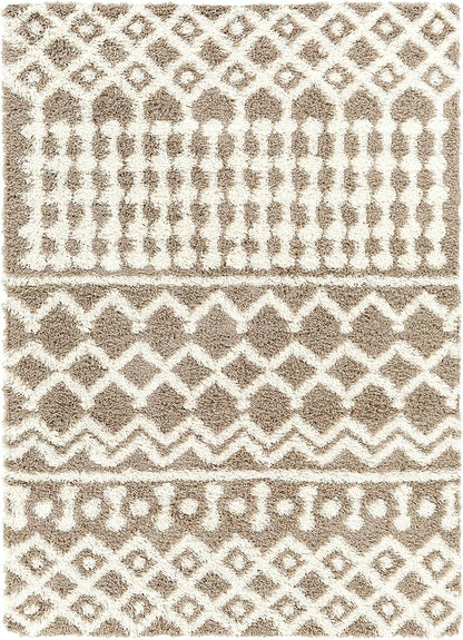 Livabliss Hapsburg Moroccan Shag Area Rug,6'7" x 9'6",Medium Brown