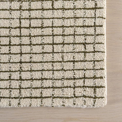 Rugs USA Melrose Green/Ivory, 8'6" x 11'6", Handmade, Wool & Cotton, Soft and Cozy, High Traffic, Stain Resistant, Easy Clean, Durable Area Rug for Bedroom, Living Room, Dining Space, Den, Entryway