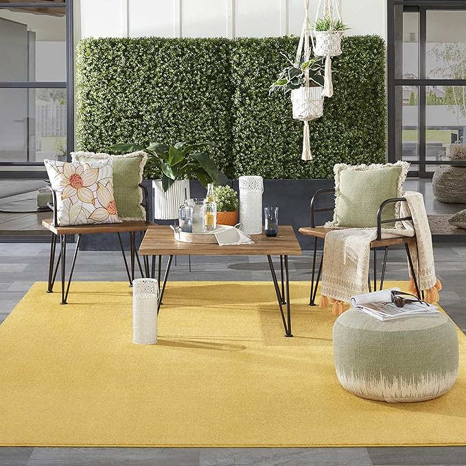 Nourison Home Nourison Essentials Yellow 8' x 10' Area Rug - Easy Clean, Non Shedding, Bed Room, Living Room, Dining Room, Kitchen (8' x 10')