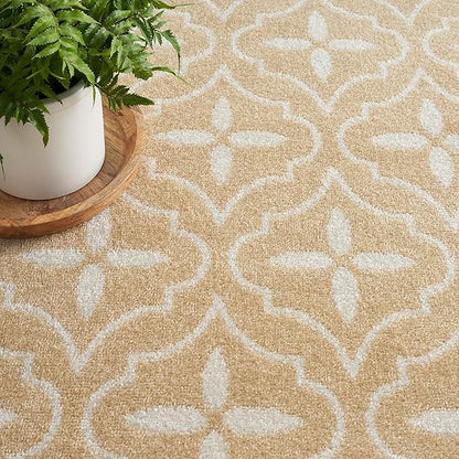 Nourison Home Nourison Essentials Beige Ivory 4' x 6' Area Rug - Easy Clean, Non Shedding, Bed Room, Living Room, Dining Room, Kitchen (4' x 6')