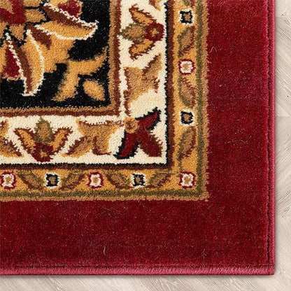Well Woven Barclay Collection Medallion Kashan Red 6x9 Area Rug - for Living Room, Bedroom, and Dining Room