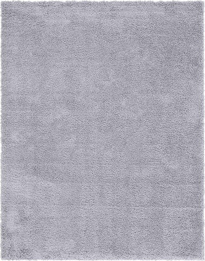 Unique Loom Davos Shag Collection Area Rug - Solid (7' 10" x 10' Rectangle, Sterling)