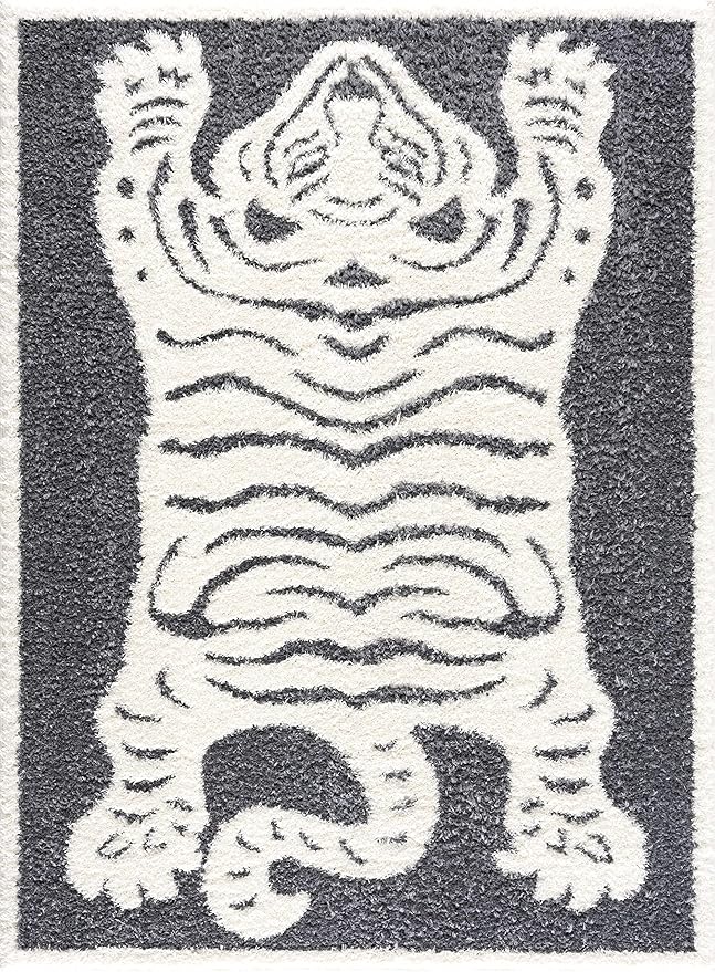 Hauteloom Zane Living Room, Bedroom Area Rug - Plush Pile - Cream - 6'7" x 9'