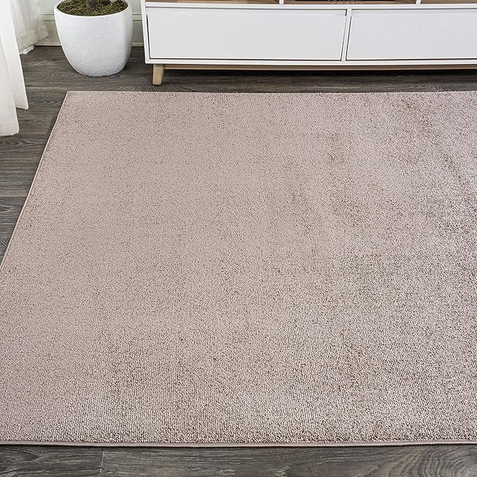 Eyely UES100J-8 Supersoft Haze Solid Low-Pile Indoor Area Rug Casual;Contemporary;Solid;Traditional, Bedroom, Kitchen, Living Room, Easy-Cleaning, Non-Shedding, 8 X 10, Brown