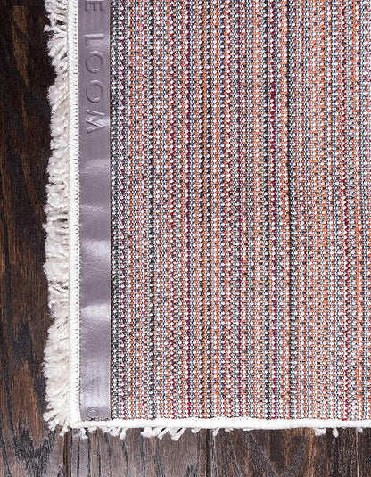 Unique Loom Solid Shag Collection Area Rug (5' 1" x 8' Rectangle, Snow White)
