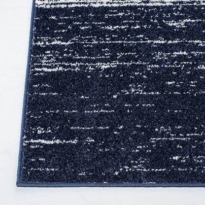 SAFAVIEH Adirondack Collection Area Rug - 6' Round, Navy & Ivory, Modern Ombre Design, Non Shedding & Easy to Clean, Ideal for Living Room, Bedroom, Office, Dining Space (ADR113N)