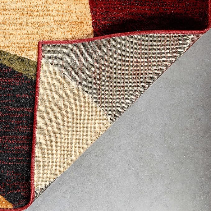 Well Woven Dulcet Bingo Red Modern Geometric (7'10" x 9'10") Area Rug