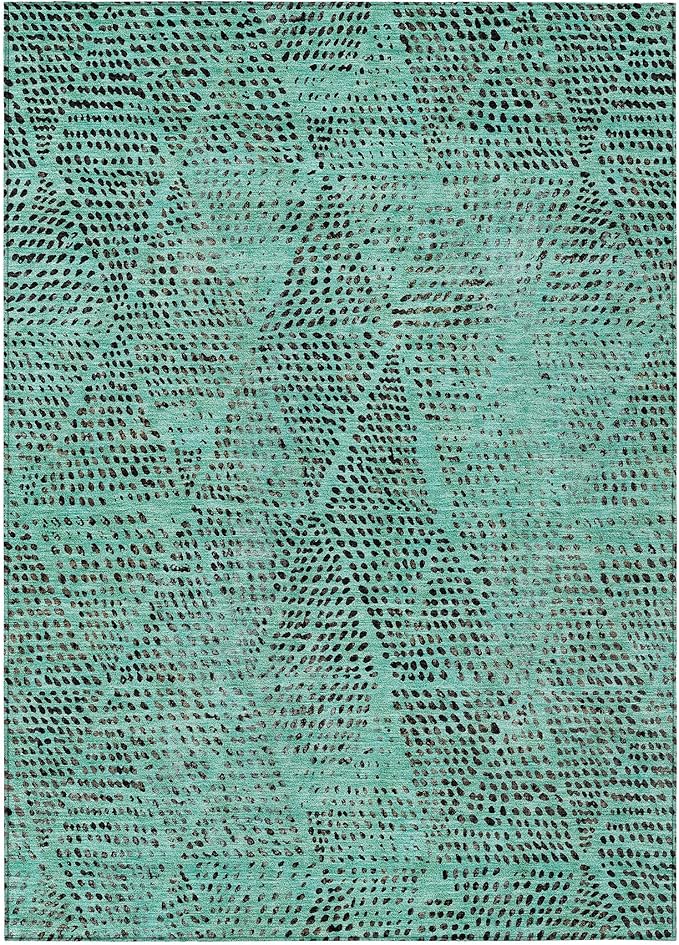 Addison Rugs Chantille ACN591 Teal 2'6" x 3'10" Indoor Outdoor Area Rug, Easy Clean, Machine Washable, Non Shedding, Bedroom, Living Room, Dining Room, Kitchen, Patio Rug