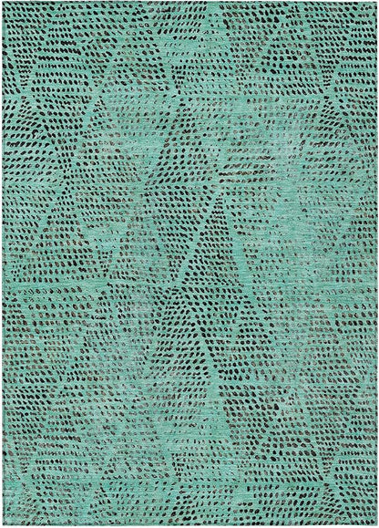 Addison Rugs Chantille ACN591 Teal 9' x 12' Indoor Outdoor Area Rug, Easy Clean, Machine Washable, Non Shedding, Bedroom, Living Room, Dining Room, Kitchen, Patio Rug