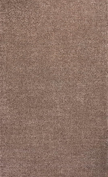 Eyely UES100J-4 Supersoft Haze Solid Low-Pile Indoor Area Rug Casual;Contemporary;Solid;Traditional, Bedroom, Kitchen, Living Room, Easy-Cleaning, Non-Shedding, 4 X 6, Brown