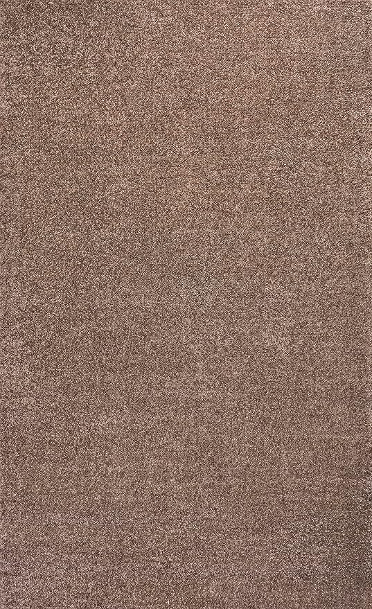 Eyely UES100J-14 Supersoft Haze Solid Low-Pile Indoor Area Rug, Coastal, Bohemian, Minimalist, Classic, Casual for Bedroom,Kitchen,Living Room,Non Shedding,Easy-Washing, Brown, 10 X 14