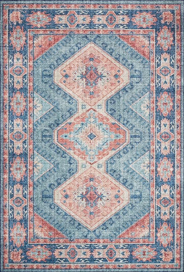 Loloi Skye Collection SKY-03 Turquoise/Terracotta 2'-6" x 12'-0" Runner Rug
