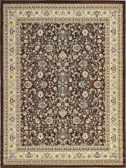 Unique Loom Sialk Hill Collection Area Rug - Washington (9' 10" x 13' 1" Rectangle Brown/Black)