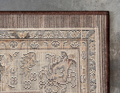 Unique Loom Sialk Hill Collection Area Rug - Washington (6' 1" x 9' Rectangle Brown/Black)