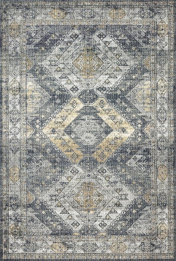 Loloi II Skye Collection SKY-09 Graphite/Silver 7'-6" x 9'-6" Area Rug