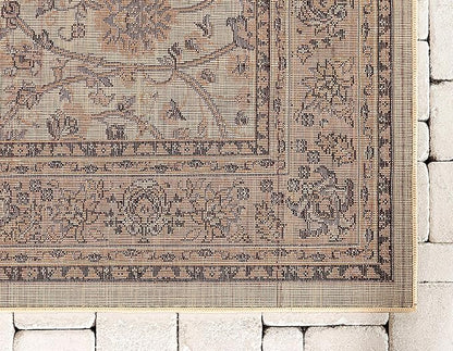 Unique Loom Sialk Hill Collection Area Rug - Washington (6' 1" x 9' Rectangle Ivory/Black)