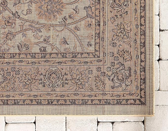 Unique Loom Sialk Hill Collection Area Rug - Washington (7' 1" x 10' Rectangle Ivory/Black)