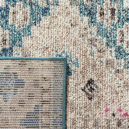 SAFAVIEH Madison Collection Accent Rug - 3' x 5', Dark Blue & Yellow, Boho Distressed Design, Non-Shedding & Easy Care, Ideal for High Traffic Areas in Entryway, Living Room, Bedroom (MAD418N)
