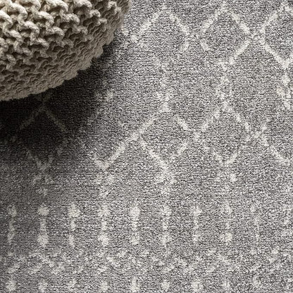 JONATHAN Y Boho Vintage Diamond Gray/Ivory Indoor Area Rug 8X10 ft, Moroccan Hype for Living Room, Bedroom, Kitchen, Office, Easy-Cleaning, High Traffic, Pet-Friendly, Non-Shedding (MOH101C-8)