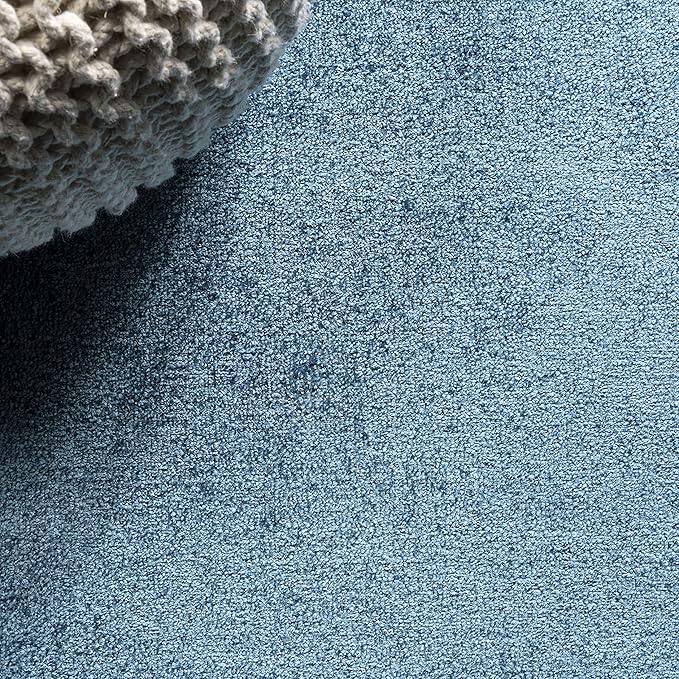 JONATHAN Y Haze Solid Low-Pile Turquoise Indoor Area Rug 9x12, Coastal,Bohemian,Minimalist,Classic, Easy-Cleaning for Living Room,Bedroom,Kitchen,Pet Friendly,Non-Shedding (SEU100H-9)