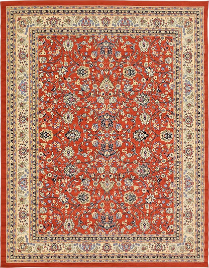 Unique Loom Sialk Hill Collection Area Rug - Washington (9' x 12' Rectangle Terracotta/Cream)
